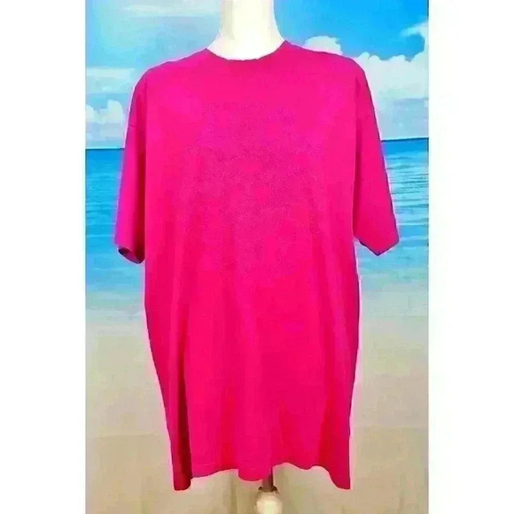KAVIO! DESIGNS Woman PINK TUNIC Top SUNBURST Beaded Accent front STRETCH size 2x - Picture 4 of 5